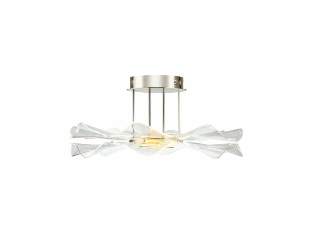 Vetrina LED 1-Light Semi-flush in Light Gold with Clear Glass Shade