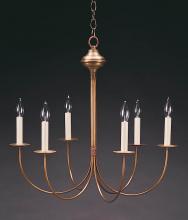 Northeast Lantern 906-AC-LT6 - Hanging J-Arms Antique Copper 6 Candelabra Sockets